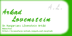 arkad lovenstein business card